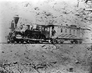 Voiture photographique J.B. Silvis U.P.R.R. près de Point of Rocks, Wyoming, c.1868